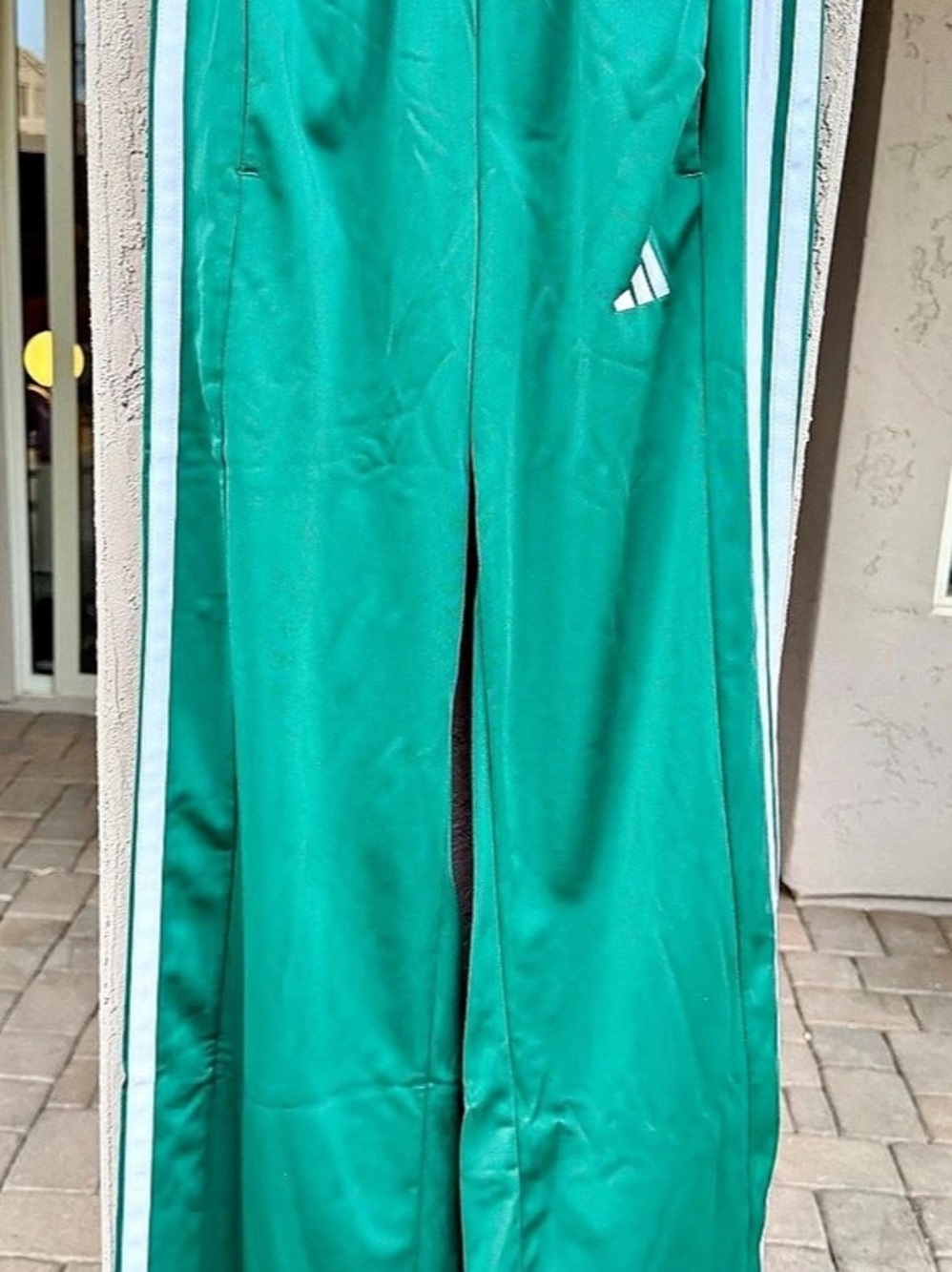 adidas W 3SNP PANT Track Pants in Green & White XS NWT